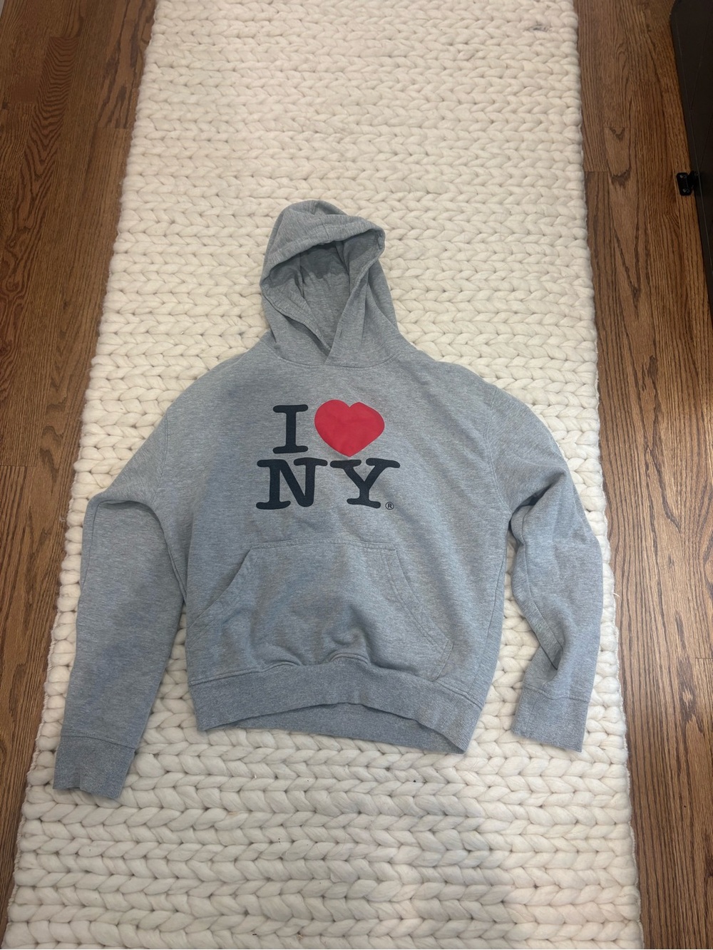 NY Collection Gray Hoodie with Red Heart I ❤️ NY Logo